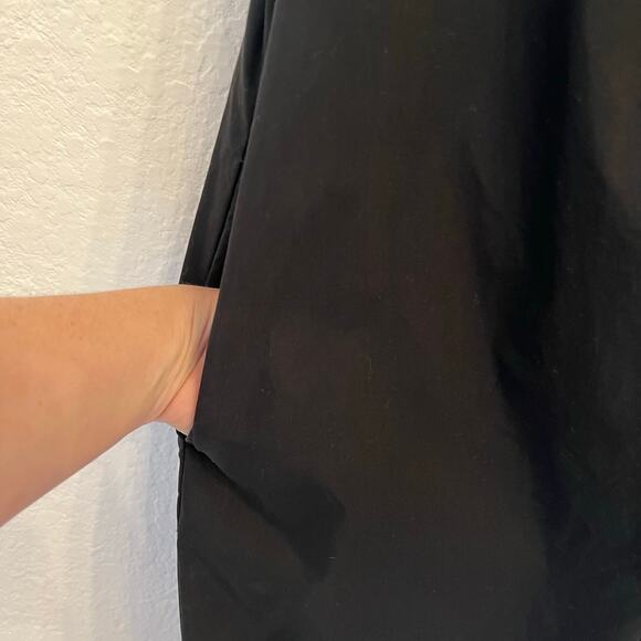 Gap Swing Mini Dress Size Medium Black Ruffle Casual - Picture 4 of 10